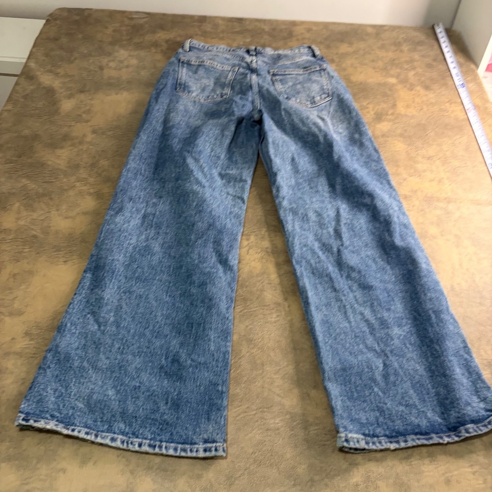 Arizona‎ Jean Co. Wide Leg Jeans Womens 9 Blue Hi-Rise Distressed Denim 7185
